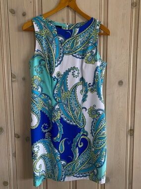 Alyx Blue Teal Paisley Sleeveless Mini Dress
